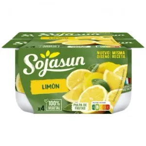 Preparado de Soja con Limón Sojasun sin Gluten y sin Lactosa Pack de 4 Unidades de 100 G.