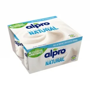 Preparado de Soja Natural Alpro sin Gluten y sin Lactosa Pack de 4 Unidades de 125 G.