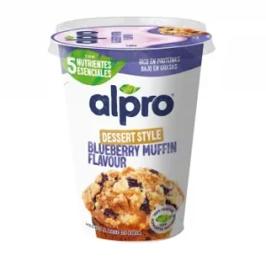 Preparado de Soja Sabor a Muffin de Arándanos sin Azúcar Añadido Alpro sin Gluten sin Lactosa 400 G.