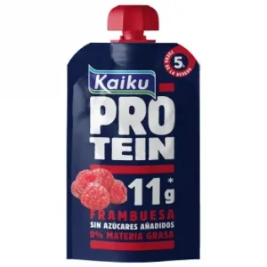 Preparado Lácteo Fermentado con Frambuesas y Edulcorantes Kaidu Protein sin Gluten y sin Lactosa 110 G.