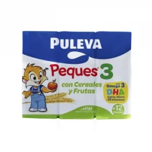 Preparado Lácteo Infantil de Crecimiento con Cereales y Fruta desde 12 Meses Puleva Peques 3 Pack de 3 Unidades de 200 Ml.