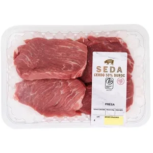 Presa Fileteada Extra de Cerdo 50% Duroc Peso Aproximado  Seda 500 G