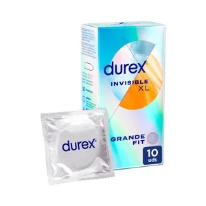 Durex Preservativos Extra Lubricados de Silicona y Grosor Fino Durex Invisible Xl 10 Uds.