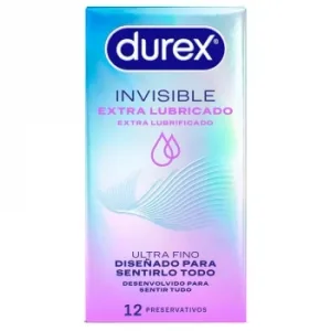 Preservativos Invisibles Extra Lubricado Super Finos para Maximizar la Sensibilidad Durex 12 Ud.