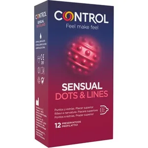 Preservativos Sensual Dots&lines Control, Caja 12 Uds