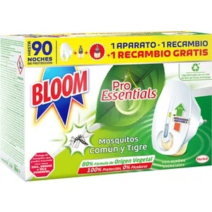 Pro Essentials Insecticida Volador Eléctrico Mosquitos Común y Tigre Aparato + 1 + 1 Recambio 18 Ml Gratis Bloom