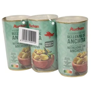 Producto Alcampo Aceitunas Rellenas de Anchoa Producto Alcampo Pack 3 Uds. X 150 G. 450 G