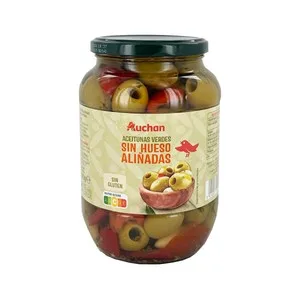 Producto Alcampo Aceitunas Verdes Gordal Aliñadas sin Hueso Frasco de 400 G.