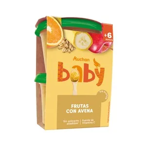 Producto Alcampo Baby Tarrito de Frutas (manzana, Plátano y Naranja) con Avena 2 X 200 G. 400 G