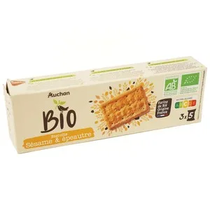 Producto Alcampo Bio Galletas con Espelta y Sésamo Ecológicos 150 G.