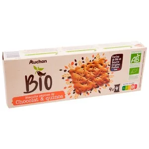 Producto Alcampo Bio Galletas con Pepitas de Chocolate y Quinoa Ecológicas 135 G.
