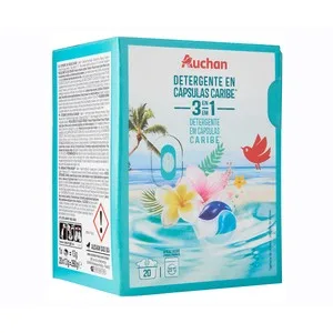 Producto Alcampo Detergente en Cápsulas para Máquina 3 en 1 Caribe 20 Ds. 20 UD