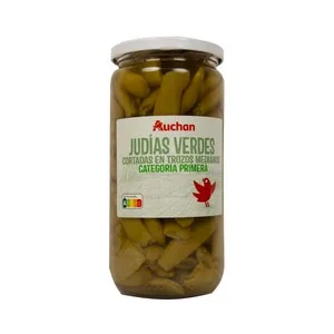 Producto Alcampo Judías Verdes Cortadas en Trozos Medianos Frasco de 360 G.
