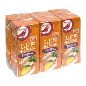 Producto Alcampo Leche y Zumo de Frutas Tropicales (piña, Manzana, Mango) 6 X 200 Ml. 1200 ML