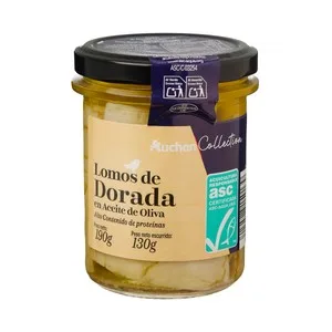 Producto Alcampo Lomos de Dorada ASC en Aceite de Oliva Tarro 130 G.
