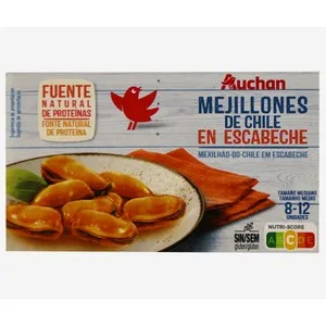 Producto Alcampo Mejillones Escabeche con Aceite de Girasol Lata de 69 G. 70 G