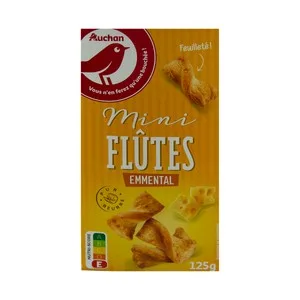 Producto Alcampo Mini Flautas Hojaldradas al Queso Producto Alcampo, 125 G.
