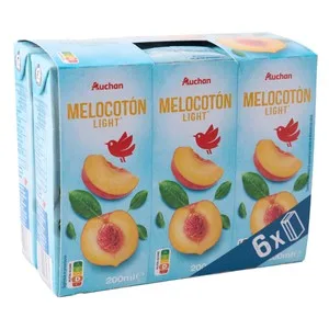 Producto Alcampo Néctar de Melocotón Light, Brick de 6 Uds X 20 Cl. 1200 ML