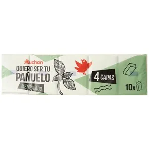 Producto Alcampo Pañuelos de Celulosa Frescor Menta Producto Alcampo 10 Paquetes de 10 Uds.