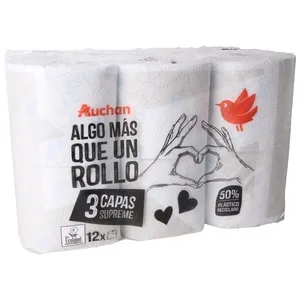 Producto Alcampo Papel Higiénico con Tres Capas Supreme y Certificado Ecolabel 12 Uds.