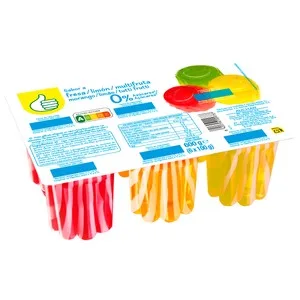 Producto Económico Alcampo Gelatina de Sabores Surtidos sin Azúcares Añadidos 6x100 G. 600 G