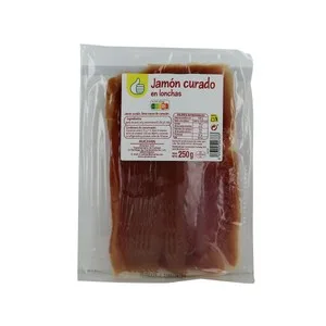 Producto Económico Alcampo Jamón Curado (7 Meses de Curación) Cortado en Lonchas Producto Económico Alcampo 250 G.