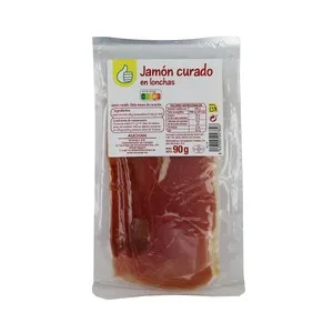 Producto Económico Alcampo Jamón Curado Cortado en Lonchas Producto Económico Alcampo 90 G.