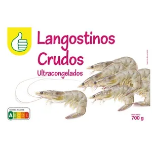 Producto Económico Alcampo Langostinos Crudos 50/55 700 G.