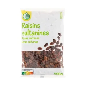 Producto Económico Alcampo Pasa Sultanas Bolsa de 500 G.