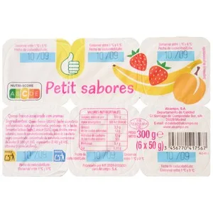 Producto Económico Alcampo Petit Suisse de Diferentes Sabores (fresa, Plátano, Naranja) 6 X 50 G. 300 G