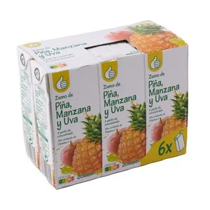 Producto Económico Alcampo Zumo de Piña, Manzana y Uva Pack de 6 Uds X 20 Cl. 1200 ML