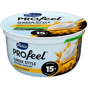 Profeel Estilo Griego con Proteínas Melocotón & Papaya sin Azúcar Añadido sin Lactosa Valio