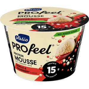 Profeel Mousse con Proteínas de Vainilla & Strawberry sin Azúcar Añadido sin Lactosa Valio