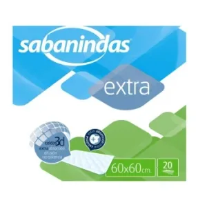 Protector Absorbente Sabanindas Extra 60x60cm 20 Ud.