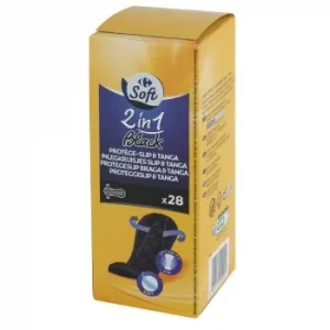 Protegeslip & Tanga Negro Soft Carrefour 28 Ud.