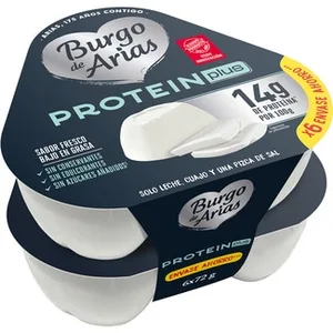 Protein Plus Queso Fresco Alto en Proteínas bajo en Grasa sin Azúcares Añadidos Pack 6 X 70 G Envase 420 G Burgo de Arias