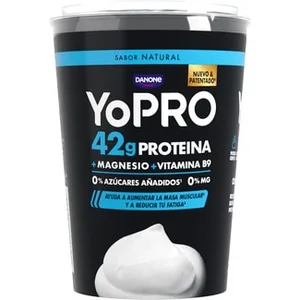 Proteínas Sabor Natural + Magnesio +  Vitamina B9 0% Azúcares 0% M.g. Ayuda a Aumentar la Masa Muscular y a Reducir la Fatiga Danone Yopro 450 G
