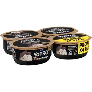 Proteínas Sabor Stracciatella 0% Azúcares Añadidos 0% M.g. Pack 4 + Magnesio + Vitamina B9 Danone Yopro 120 G