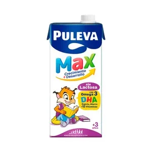 Puleva Max Crecimiento + Desarrollo Leche de Crecimiento, sin Lactosa y Enriquecida con Omega 3 1 L. 1000 ML