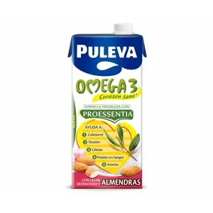 Puleva  Omega 3  Preparado Lácteo Desnatado, Enriquecido con Almendras, Ácido Oleico y Omega 3 1 L. 1000 ML