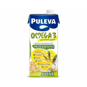 Puleva  Omega 3 Preparado Lácteo Desnatado, Enriquecido con Avena, Ácido Oleico y Omega 3 1 L. 1000 ML