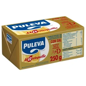 Puleva Pastilla de Mantequilla (80% Materia Grasa) con Sal 250 G.