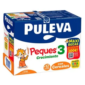 Puleva Peques 3 Leche (3) de Crecimiento con Cereales, de 12 a 36 Meses 6 X 1 L. 6000 ML