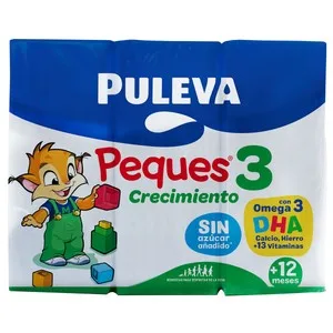Puleva Peques 3 Leche (3) de Crecimiento de 12 a 36 Meses 3 X 200 Ml. 600 ML