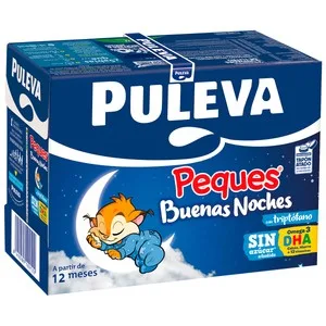 Puleva Peques Buenas Noches Leche (3) de Crecimiento con Triptofano, a Partir de 12 Meses 6 X 1 L. 6000 ML