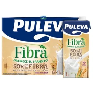 Puleva Preparado Lácteo bajo en Grasas, y con Alto Contenido en Fibra Fibra 6 X 1 L. 6000 ML
