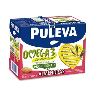 Puleva Preparado Lácteo Desnatado, Enriquecido con Almendras, Ácido Oleico y Omega 3 Omega  6 X 1l. 6000 ML