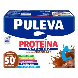 Puleva Proteína Extra Pro Leche con Chocolate, Rica en Calcio y Proteinas 6 X 1 L. 6000 ML