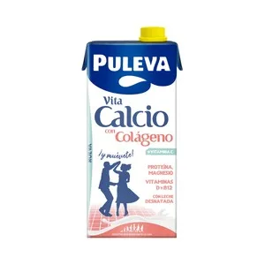 Puleva Vita Calcio Preparado Lácteo Desnatado con Calcio y Colágeno 1 L. 1000 ML