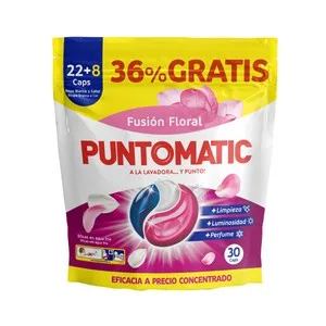 Puntomatic Detergente en Capsulas Fusión Floral 22 + 8ds 30 UD
